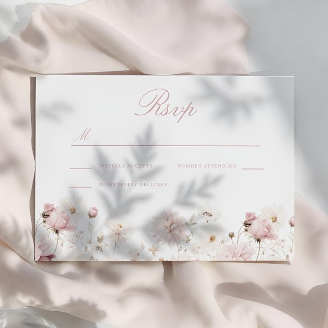 Göttliche Eleganz: Blush Garden Hochzeit der Blume RSVP Karte (Von Creator hochgeladen)