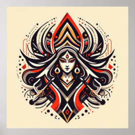 Göttliche Energie - Abstrakte Durga | Fraoula Poster