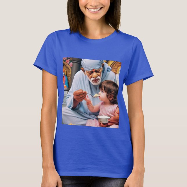 Göttliche Feindschaft: Sai Baba Wasserfarbe T - Sh T-Shirt (Vorderseite)
