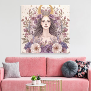 Göttliche feminine Boho-Wandkunst Heilige Leinwanddruck
