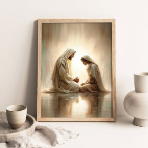 Göttliche Gebete, Christliche Kunst, Jesus und Mäd Poster