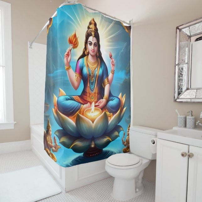 Göttliche Gegenwart: Ganesh Duschvorhang Design (Beispiel)