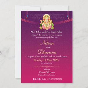 Göttliche indische Hochzeit-Einladung Einladung