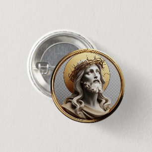 Göttliche Inspiration Jesus sah in den Himmel Button