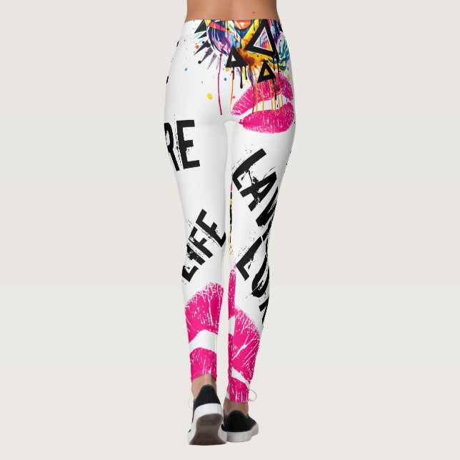 Göttliche Kultur Signatur Big Cat Graphic Legierun Leggings (Rückseite)