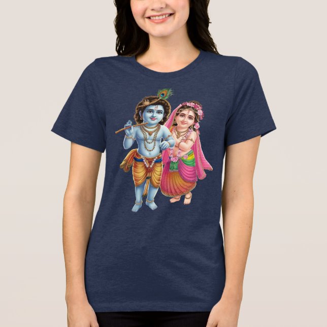 Göttliche Liebe: Radha Krishna Tri-Blend Shirt (Vorderseite)