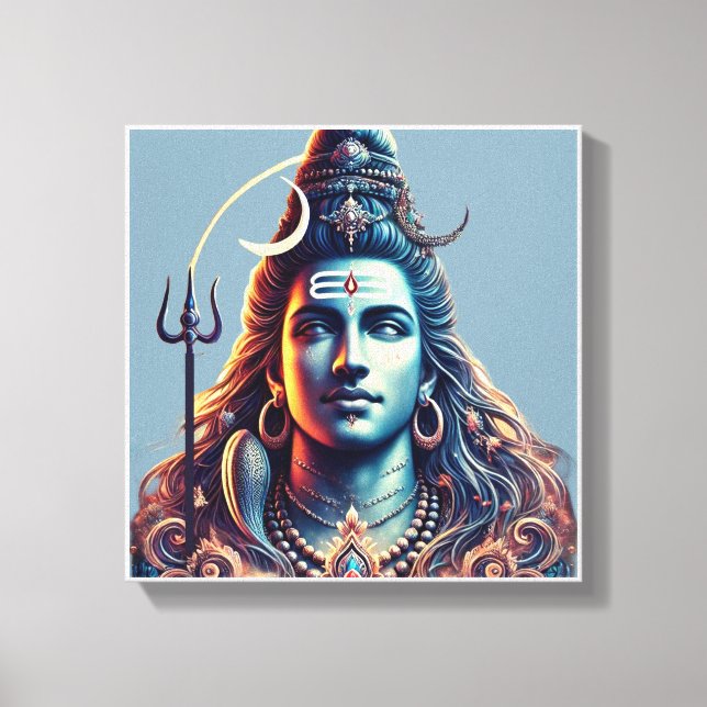 Göttliche Majestät: Lord Shiva in Celestial Splend Leinwanddruck (Vorderseite)
