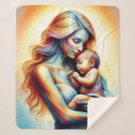 Göttliche Mutter und Kind strahlende Szene Sherpadecke