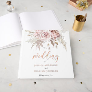 Göttliche Rose Hochzeit in Gold Blush Gästebuch