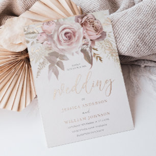 Göttliche Roségold-Trending-Moderne-Rot-Hochzeit Folieneinladung