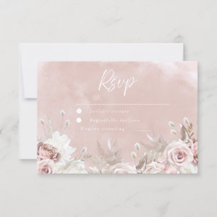 Göttliche schöne Dusty Rose Blush Wedding RSVP Karte