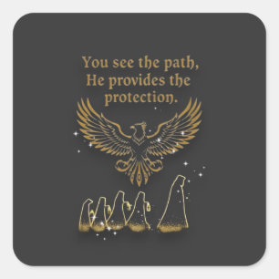 Göttliche Sicht spirituelle Accessoire-Kollektion Quadratischer Aufkleber