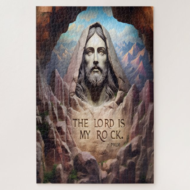 Göttliche Statue: Der Herr ist mein Stein Puzzle (Vertikal)