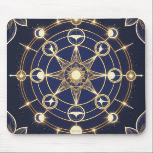 Göttliche Strahlkraft – Goldenes Mandala des Erwac Mousepad