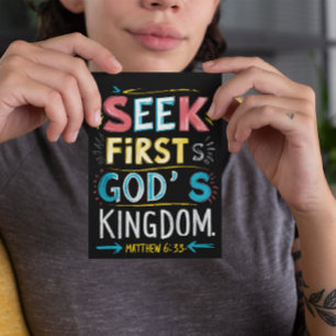 Göttliche Suche: Seek First Gods Kingdom Postkarte