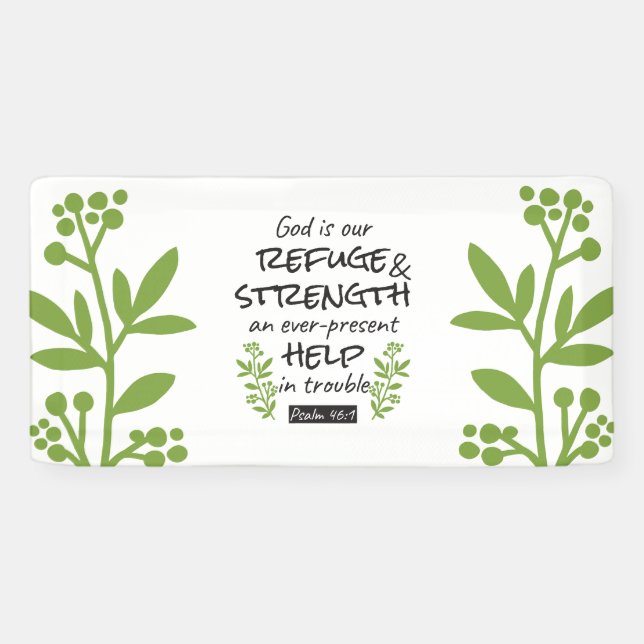 Göttliche Zuflucht - Psalm 46:1 für spirituellen K Banner (Horizontal)