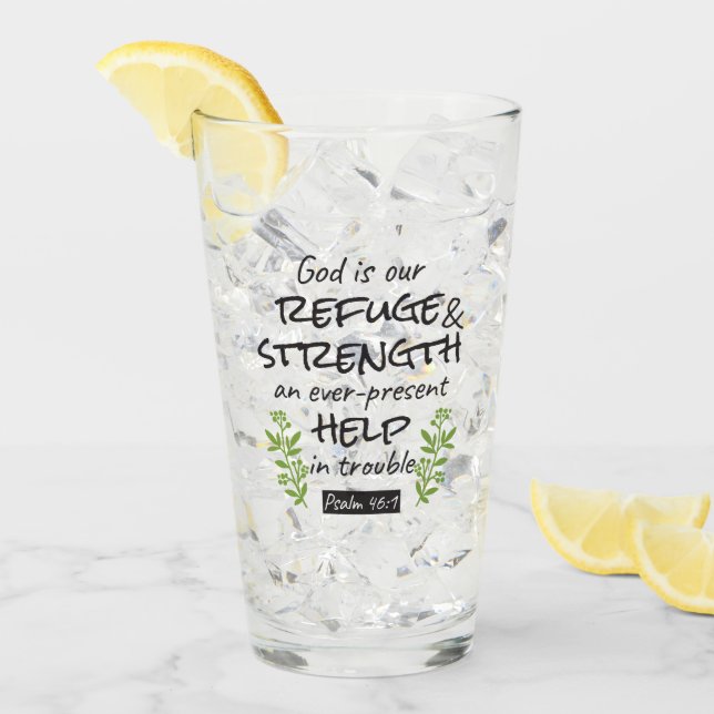 Göttliche Zuflucht - Psalm 46:1 für spirituellen K Glas (Vorderseite Ice)