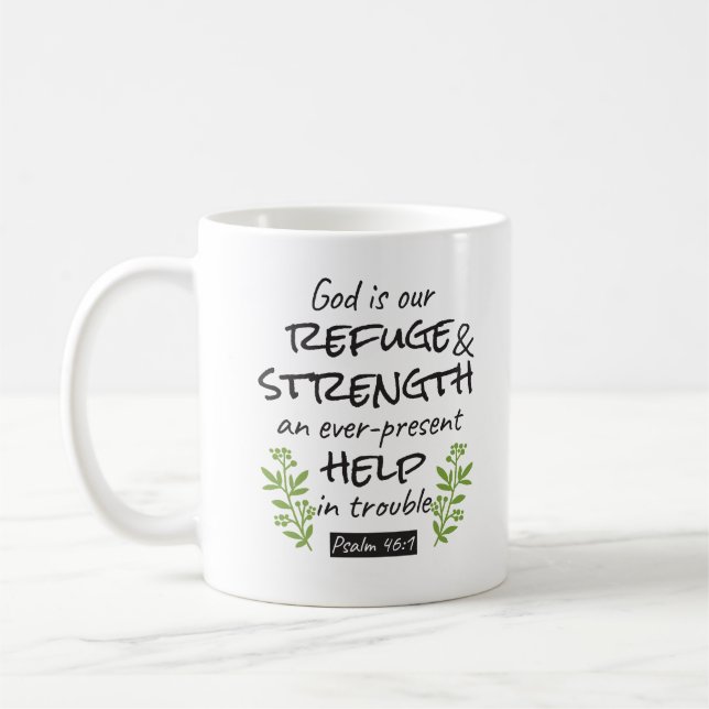 Göttliche Zuflucht - Psalm 46:1 für spirituellen K Kaffeetasse (Links)