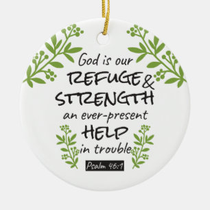 Göttliche Zuflucht - Psalm 46:1 für spirituellen K Keramik Ornament