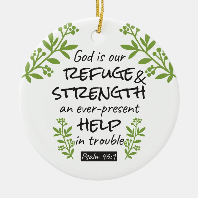 Göttliche Zuflucht - Psalm 46:1 für spirituellen K Keramik Ornament (Vorne)
