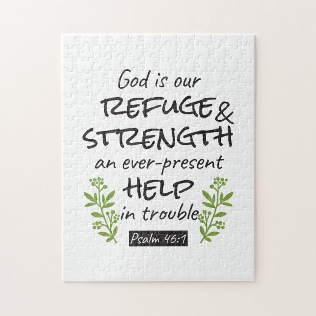 Göttliche Zuflucht - Psalm 46:1 für spirituellen K Puzzle (Vertikal)