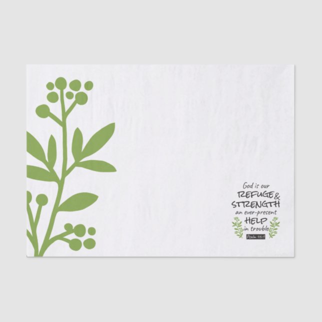 Göttliche Zuflucht - Psalm 46:1 für spirituellen K Seidenpapier (Vorderseite)