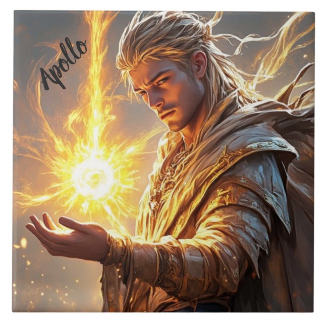 Göttlicher Apollo Gott der Sonne und des Lichtalta Fliese (Vorderseite)