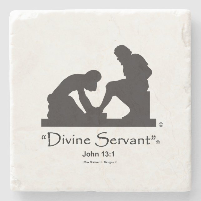 "Göttlicher Bediensteter" 4" SteinUntersetzer (Vorderseite)