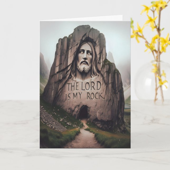 Göttlicher Felsen: Jesus graviert den Herrn ist me Karte (Gelbe Blume)