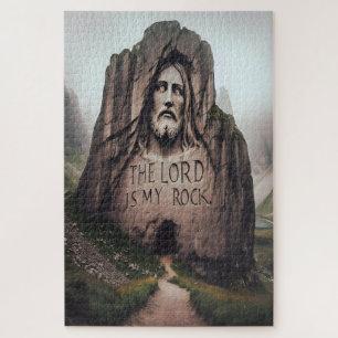 Göttlicher Felsen: Jesus graviert den Herrn ist me Puzzle