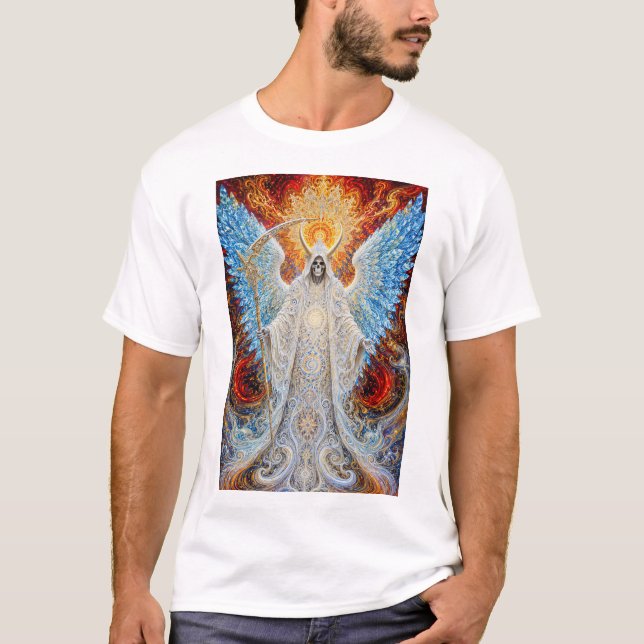 Göttlicher Grimmiger Sensenmann T-Shirt (Vorderseite)