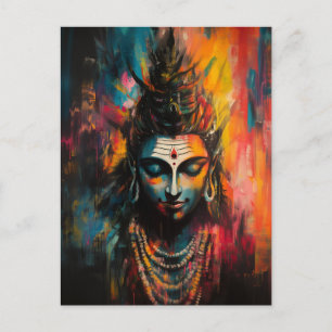Göttlicher Herr Shiva Abstrakter Regenbogen-Farb-S Postkarte