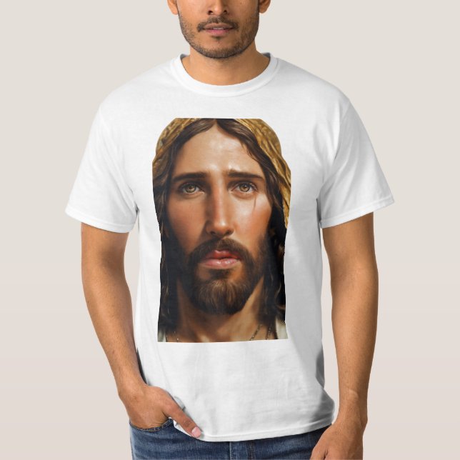 Göttlicher Jesus Portrait T-Shirt (Vorderseite)