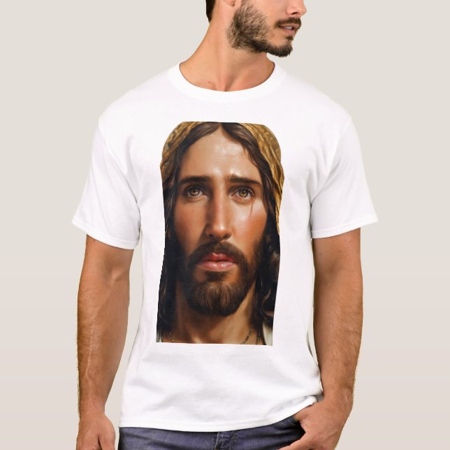 Göttlicher Jesus Portrait T-Shirt (Vorderseite)