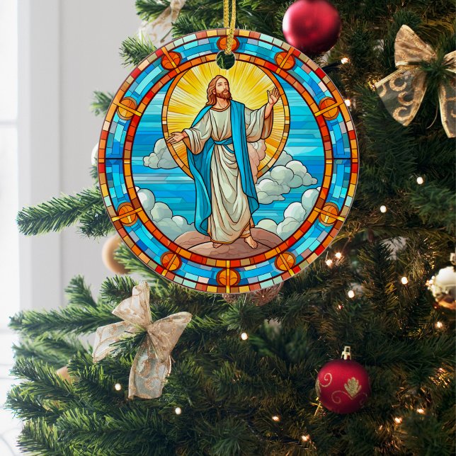 Göttlicher Jesus verklebte Weihnachten aus Glas Keramik Ornament (Von Creator hochgeladen)