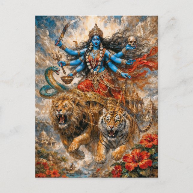 Göttlicher Kali-Wagen Postkarte (Vorderseite)