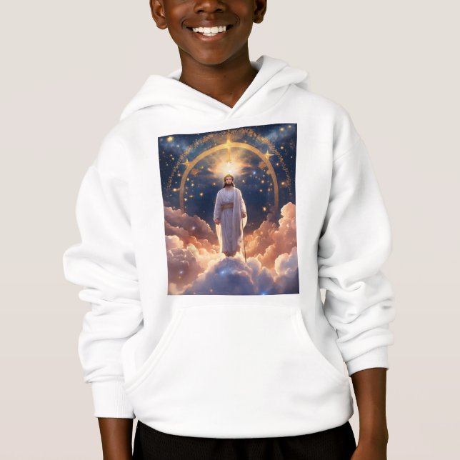 🌟 Göttlicher Kosmos: Jesus unter den Sternen ✝️ ✨ Hoodie (Vorderseite)