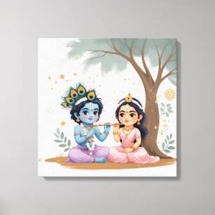 Göttlicher Radha Krishna Leinwanddruck   Spirituel