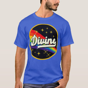 Göttlicher Regenbogen im Vintagen Weltraum T-Shirt