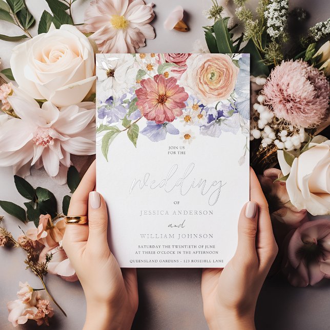 Göttlicher Silberstreifen farbenfrohe Hochzeit im  Folieneinladung (Von Creator hochgeladen)