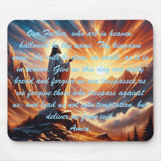 Göttlicher Sonnenuntergang: Lord's Gebet Inspirati Mousepad (Vorne)