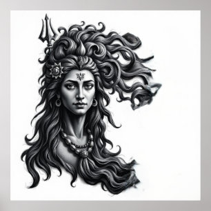 Göttlicher Tanz: Shiva Kohle Kunst Poster