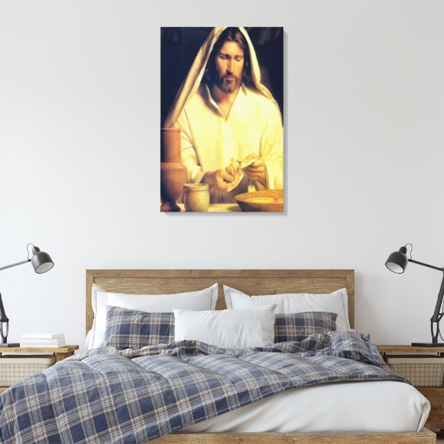 Göttliches Abendbrot mit Jesus Leinwanddruck (Insitu (Schlafzimmer))