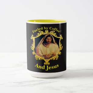 Göttliches Abendbrot mit Jesus Zweifarbige Tasse