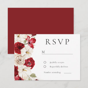Göttliches Blut: Weiße und rote herrliche Blumenho RSVP Karte