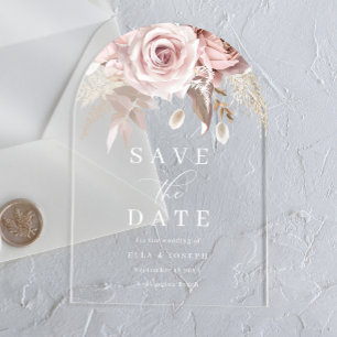 Göttliches Erröten Florale Hochzeit - Termin vorme Acryleinladungen