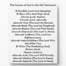 Gottnamen 8 x 10 Tabletop Foto Plaque