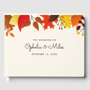Gouache Autumn Leaves Hochzeit im Herbst Gästebuch