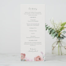 Gouache Blossoms Hochzeitsprogramm