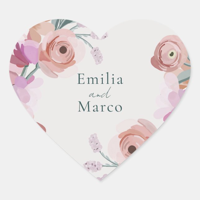 Gouache Blossoms Sticker (Vorderseite)